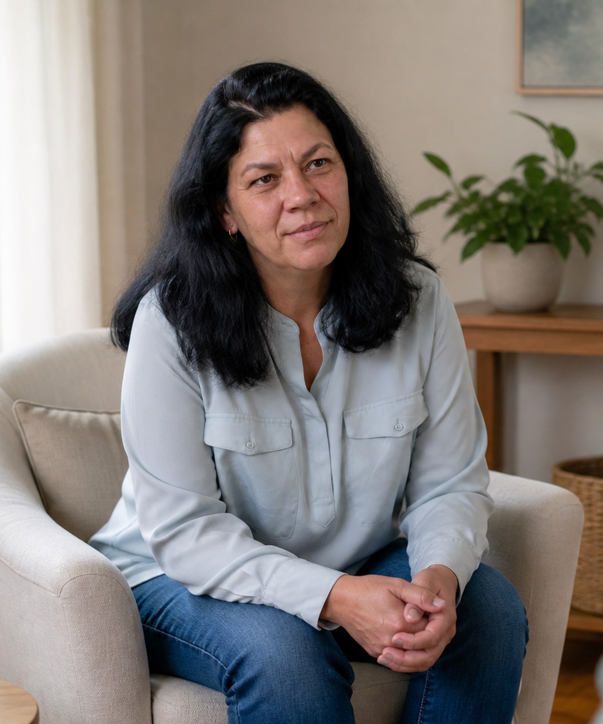 Monique Gerlach im Gespräch mit einer Klientin
